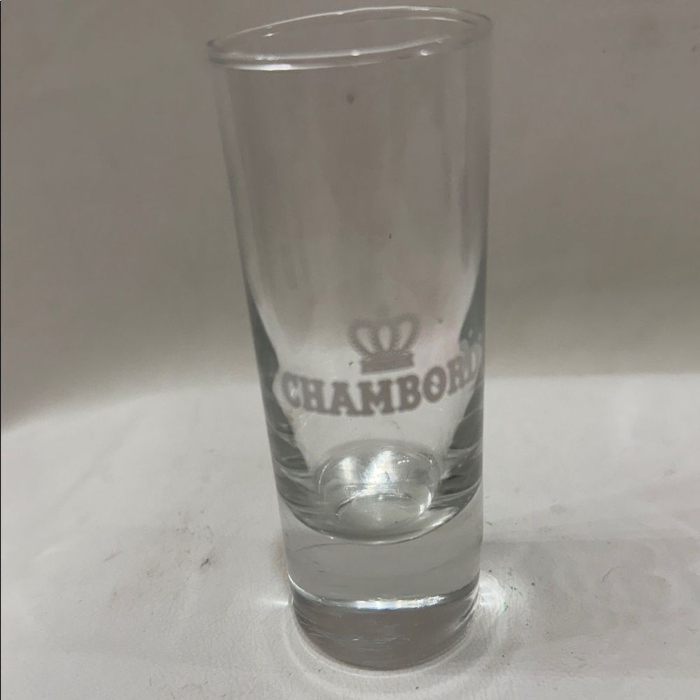 Chambord Liquor 4 Oz Clear Shot Glass 4 1/4 Tall 1 1/2 In Round Bar Cocktails